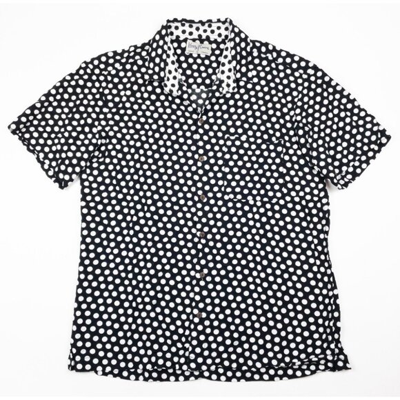 Kenny Flowers Polka Dot Aloha Shirt Men's Large Rayon Button-Up Island Classics - Picture 2 of 13